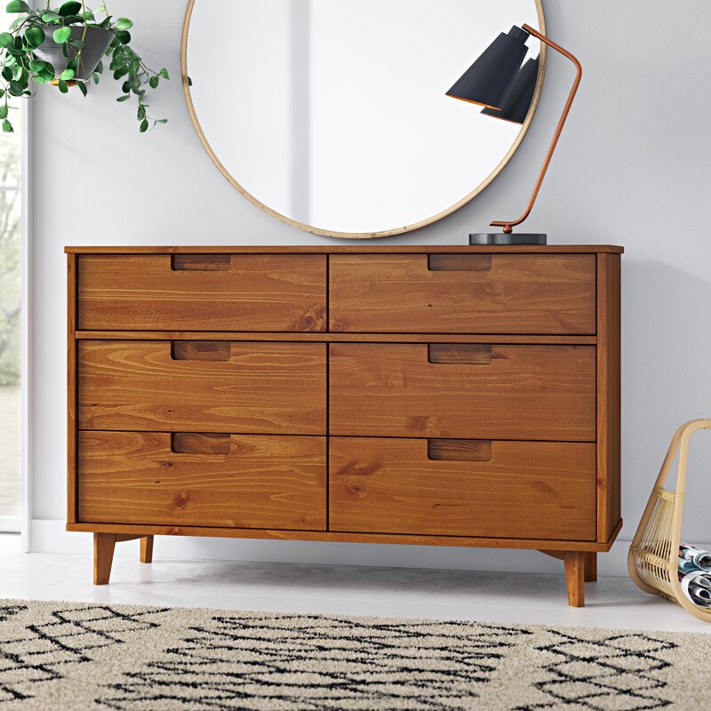 Cecille Groove 6 Drawer Double Dresser & Reviews AllModern